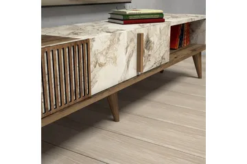 Lissione Tv-benk 180 cm - Mørkebrun/Hvit - Møbler - TV- & Mediamøbler - TV benk & mediabenk