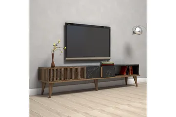 Lissione Tv-benk 180 cm - Mørkebrun/Svart - Møbler - TV- & Mediamøbler - TV benk & mediabenk