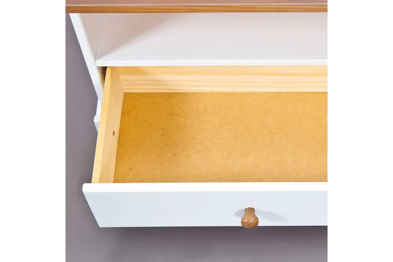 Livesey TV-benk 180 cm - Hvit/Brun - Møbler - TV- & Mediamøbler - TV benk & mediabenk