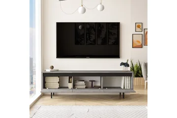 Lozyno Tv-benk 160 cm - Sølv/Svart - Møbler - TV- & Mediamøbler - TV benk & mediabenk