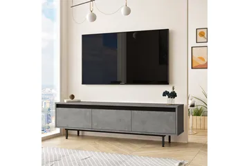 Lozyno Tv-benk 160 cm - Sølv/Svart - Møbler - TV- & Mediamøbler - TV benk & mediabenk