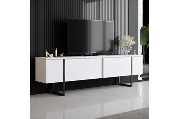 Luxe TV-benk 180x50 cm Hvit/Svart - Hanah Home - Møbler - TV- & Mediamøbler - TV benk & mediabenk