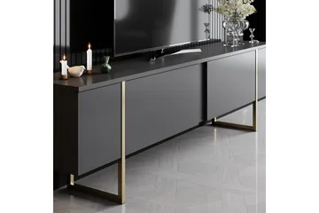 Luxe TV-benk 180x50 cm Svart/Gull - Hanah Home - Møbler - TV- & Mediamøbler - TV benk & mediabenk