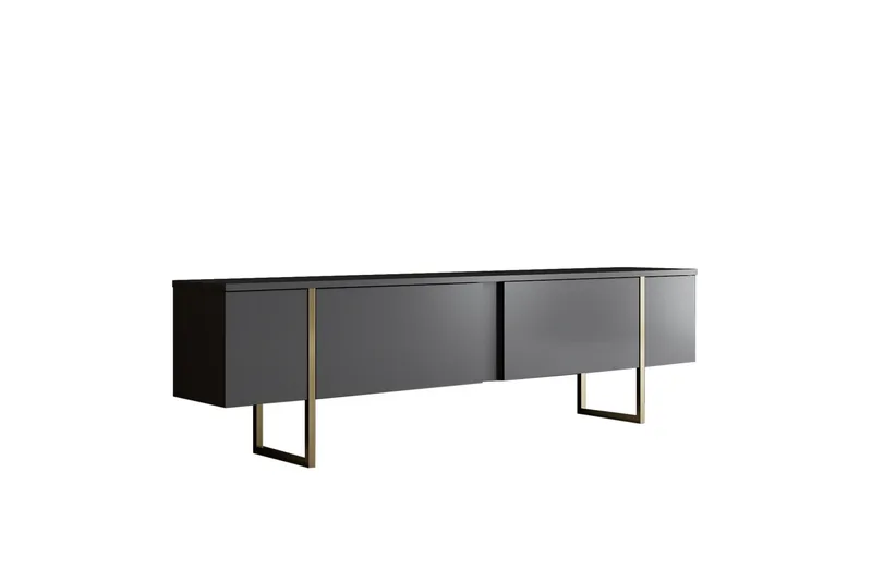 Luxe TV-benk 180x50 cm Svart/Gull - Hanah Home - Møbler - TV- & Mediamøbler - TV benk & mediabenk