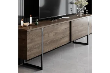 Luxe TV-benk med Oppbevaring 180x50 cm - Brun / Svart / Tre - Møbler - TV- & Mediamøbler - TV benk & mediabenk