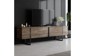 Luxe TV-benk med Oppbevaring 180x50 cm - Brun / Svart / Tre - Møbler - TV- & Mediamøbler - TV benk & mediabenk