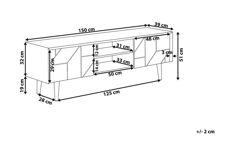 Magarian TV-Benk 150 cm - Tre/Natur - Møbler - TV- & Mediamøbler - TV benk & mediabenk