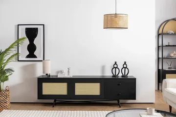 Makwana TV-benk 180 cm - Svart - Møbler - TV- & Mediamøbler - TV benk & mediabenk