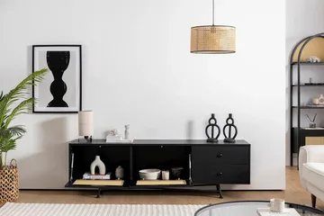 Makwana TV-benk 180 cm - Svart - Møbler - TV- & Mediamøbler - TV benk & mediabenk