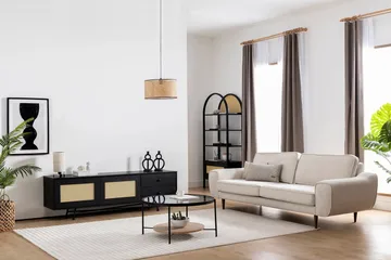 Makwana TV-benk 180 cm - Svart - Møbler - TV- & Mediamøbler - TV benk & mediabenk