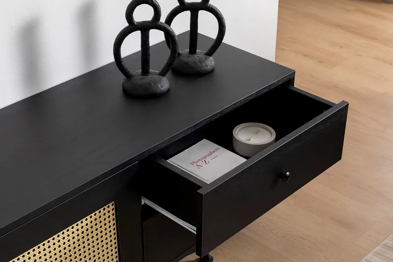 Makwana TV-benk 180 cm - Svart - Møbler - TV- & Mediamøbler - TV benk & mediabenk