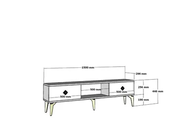 Male TV-benk 150 cm - Gull - Møbler - TV- & Mediamøbler - TV benk & mediabenk