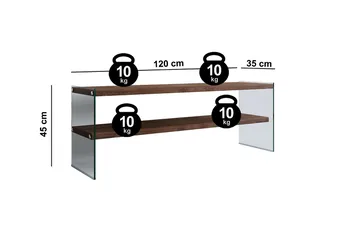 Malmby TV-benk 120 cm - Brun/Glass - Møbler - TV- & Mediamøbler - TV benk & mediabenk