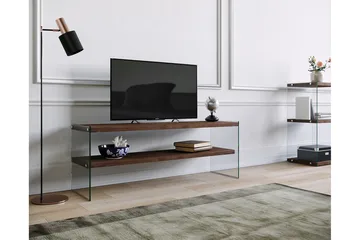 Malmby TV-benk 120 cm - Brun/Glass - Møbler - TV- & Mediamøbler - TV benk & mediabenk