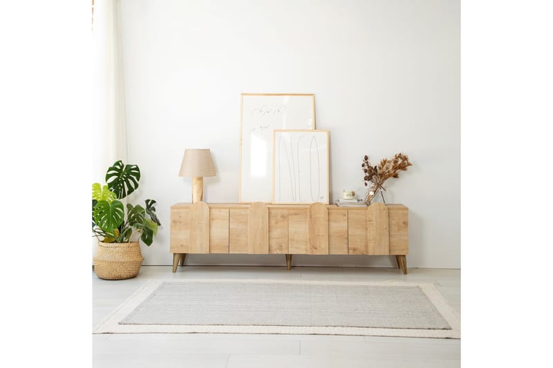 Malpani TV-benk 180 cm - Eik - Møbler - TV- & Mediamøbler - TV benk & mediabenk