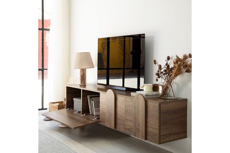 Malpani TV-benk 180 cm - Valnøtt - Møbler - TV- & Mediamøbler - TV benk & mediabenk