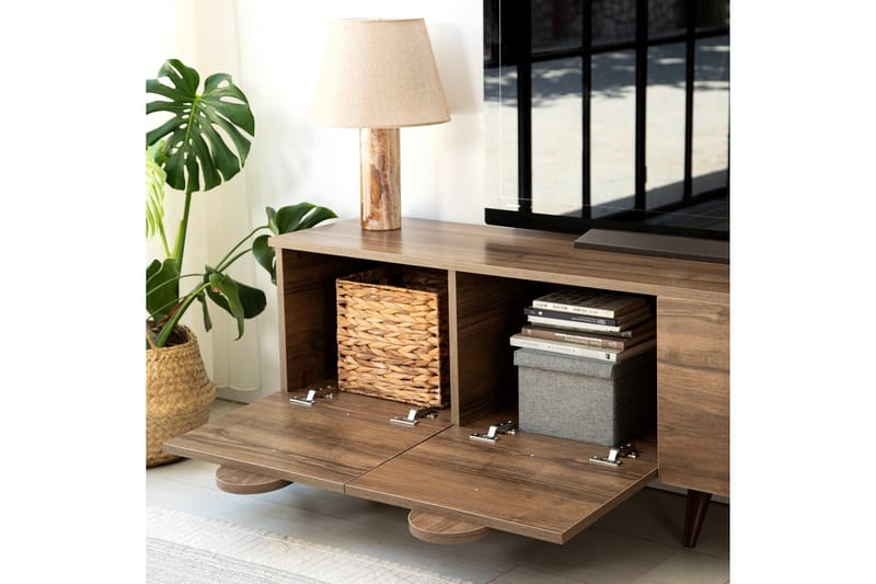 Malpani TV-benk 180 cm - Valnøtt - Møbler - TV- & Mediamøbler - TV benk & mediabenk