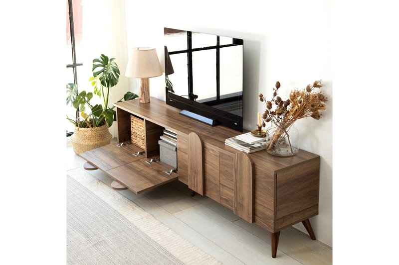 Malpani TV-benk 180 cm - Valnøtt - Møbler - TV- & Mediamøbler - TV benk & mediabenk