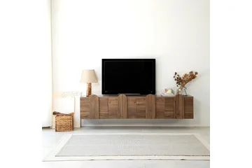 Malpani Vegghengt TV-benk 180 cm med Oppbevaring i Valnøtt - Brun - Møbler - TV- & Mediamøbler - TV benk & mediabenk