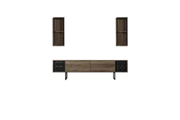Manchan TV-benk 180 cm - Valnøtt/Svart - Møbler - TV- & Mediamøbler - TV benk & mediabenk