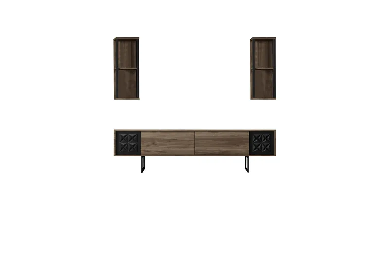 Manchan TV-benk 180 cm - Valnøtt/Svart - Møbler - TV- & Mediamøbler - TV benk & mediabenk