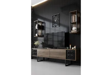 Manchan TV-benk 180 cm - Valnøtt/Svart - Møbler - TV- & Mediamøbler - TV benk & mediabenk
