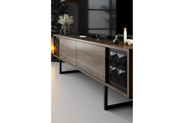 Manchan TV-benk 180 cm - Valnøtt/Svart - Møbler - TV- & Mediamøbler - TV benk & mediabenk