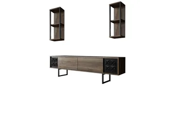 Manchan TV-benk 180 cm - Valnøtt/Svart - Møbler - TV- & Mediamøbler - TV benk & mediabenk