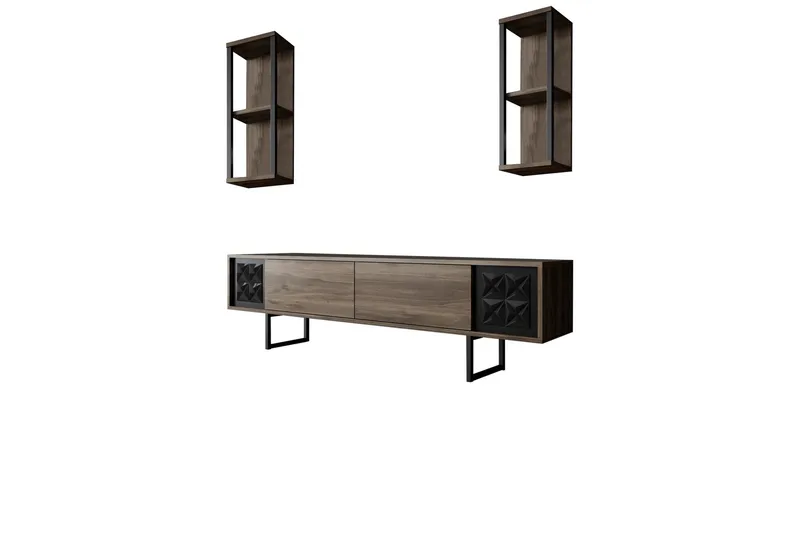 Manchan TV-benk 180 cm - Valnøtt/Svart - Møbler - TV- & Mediamøbler - TV benk & mediabenk