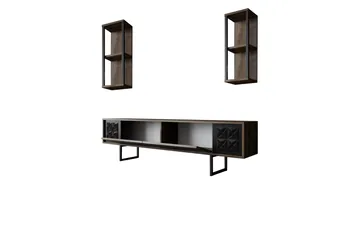 Manchan TV-benk 180 cm - Valnøtt/Svart - Møbler - TV- & Mediamøbler - TV benk & mediabenk