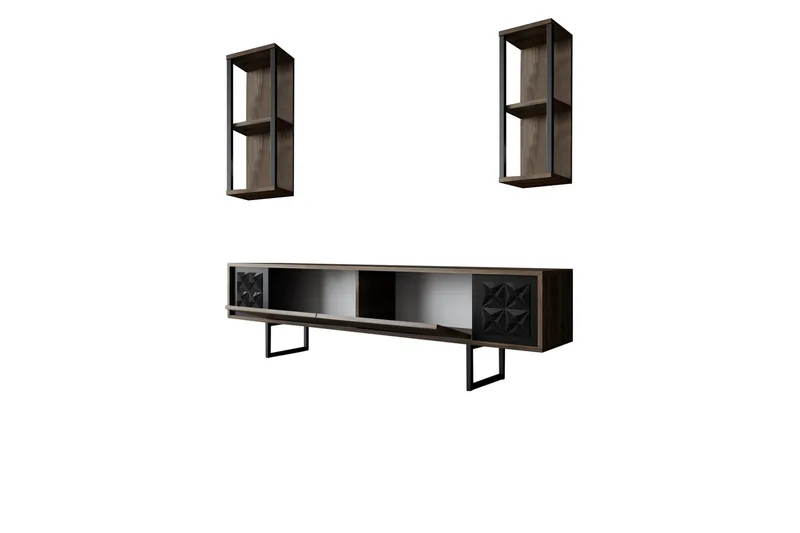 Manchan TV-benk 180 cm - Valnøtt/Svart - Møbler - TV- & Mediamøbler - TV benk & mediabenk