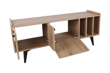 Maolina Retro TV-benk 150 cm med Oppbevaring i Tre - Lysebrun - Møbler - TV- & Mediamøbler - TV benk & mediabenk