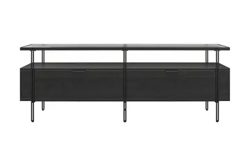 Marinko TV-benk 140 cm med Oppbevaring i Tre med Metallben - Svart - Møbler - TV- & Mediamøbler - TV benk & mediabenk