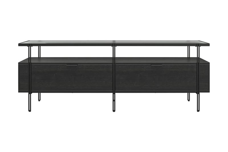 Marinko TV-benk 140 cm med Oppbevaring i Tre med Metallben - Svart - Møbler - TV- & Mediamøbler - TV benk & mediabenk