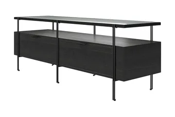 Marinko TV-benk 140 cm med Oppbevaring i Tre med Metallben - Svart - Møbler - TV- & Mediamøbler - TV benk & mediabenk
