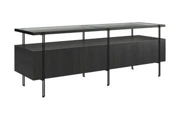 Marinko TV-benk 140 cm med Oppbevaring i Tre med Metallben - Svart - Møbler - TV- & Mediamøbler - TV benk & mediabenk
