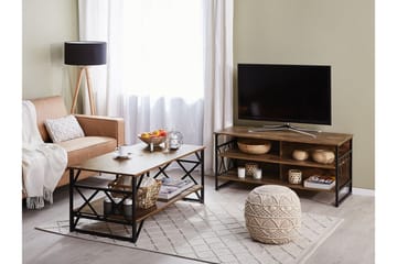 Melnychuk Gulvstående TV-benk 120 cm med Oppbevaring i Mørkt Tre - Brun - Møbler - TV- & Mediamøbler - TV benk & mediabenk
