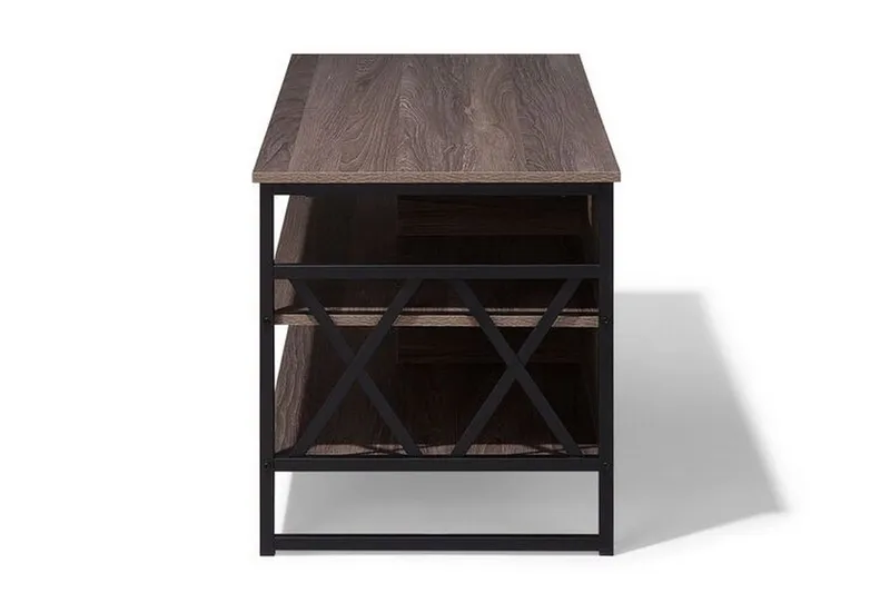 Melnychuk TV-benk 120 cm - Mørkebrun - Møbler - TV- & Mediamøbler - TV benk & mediabenk