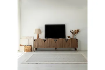 Mesta Frittstående Tv-benk 180 cm med Oppbevaring i Valnøtt - Brun - Møbler - TV- & Mediamøbler - TV benk & mediabenk