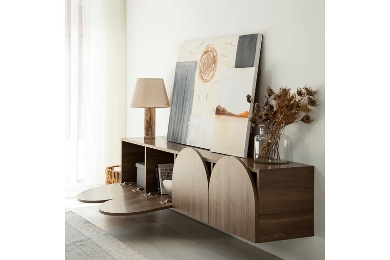 Mesta TV-benk 180 cm - Valnøtt - Møbler - TV- & Mediamøbler - TV benk & mediabenk