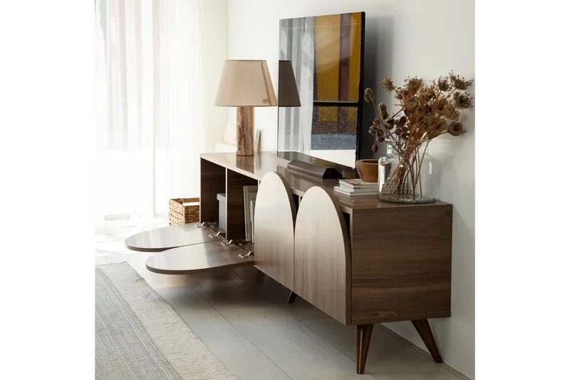 Mesta TV-benk 180 cm - Valnøtt - Møbler - TV- & Mediamøbler - TV benk & mediabenk