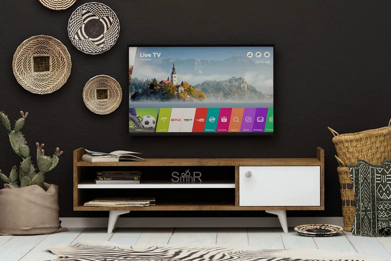 Mod Design TV-benk 120 cm, Tre/Hvit