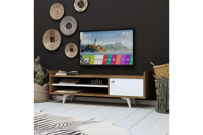 Mod Design TV-benk 120 cm - Tre/Hvit - Møbler - TV- & Mediamøbler - TV benk & mediabenk