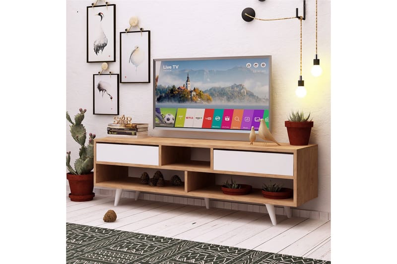 Mod Design TV-benk 140 cm - Brun/Hvit - Møbler - TV- & Mediamøbler - TV benk & mediabenk