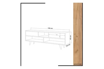 Mod Design TV-benk 140 cm - Hvit/Brun - Møbler - TV- & Mediamøbler - TV benk & mediabenk