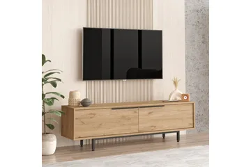 Munish Gulvstående TV-benk 160 cm med Oppbevaring i Valnøtt - Brun - Møbler - TV- & Mediamøbler - TV benk & mediabenk