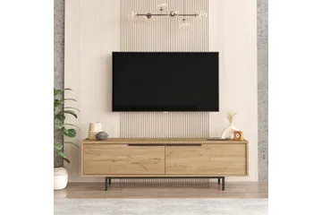 Munish Gulvstående TV-benk 160 cm med Oppbevaring i Valnøtt - Brun - Møbler - TV- & Mediamøbler - TV benk & mediabenk