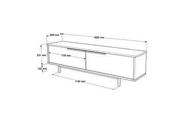 Munish TV-benk 160 cm - Valnøtt - Møbler - TV- & Mediamøbler - TV benk & mediabenk