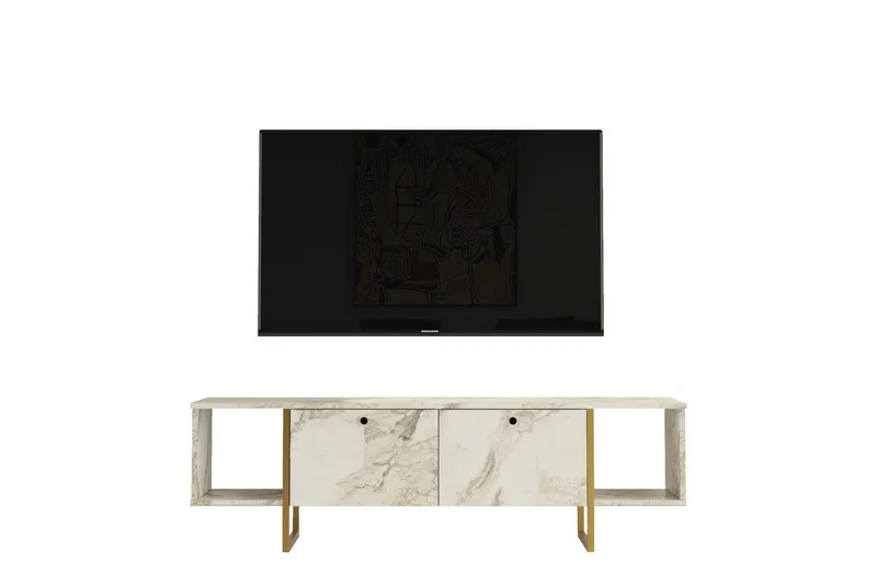 Mushir TV-benk 160 cm - Hvit - Møbler - TV- & Mediamøbler - TV benk & mediabenk