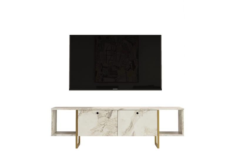 Mushir TV-benk 160 cm - Hvit - Møbler - TV- & Mediamøbler - TV benk & mediabenk